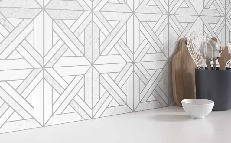 geometric backsplash