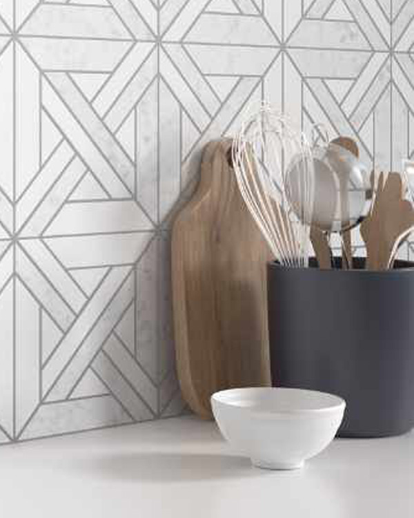geometric backsplash